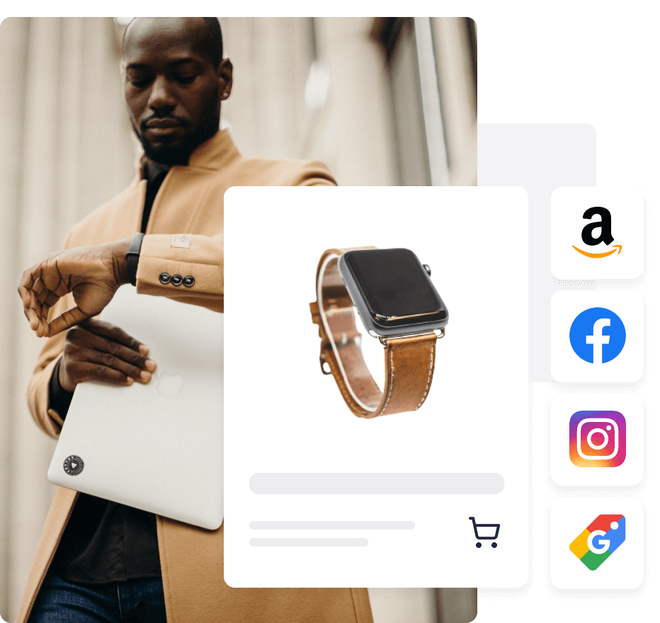 sell on Facebook, Amazon, Instagram - free website builder